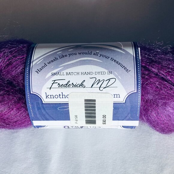 Knothouse Yarns, Mo Debonair - 459yd - "Her Majesty" - Magenta / Purple Mohair - Picture 6 of 7